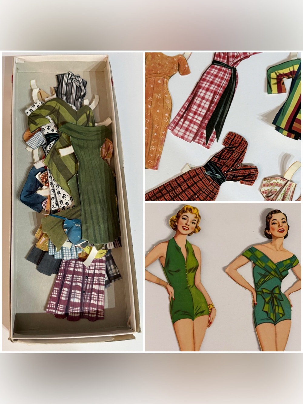 Vintage Clare McCardell 1954 paperdolls. Two dolls, 35 outfits.